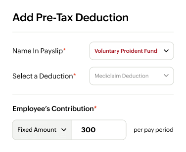 add your pre tax deduction