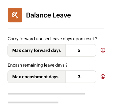 Leave encashment and carry forward details