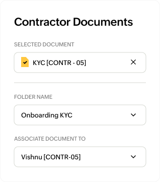 Upload and manage contractor documents
