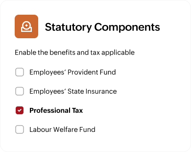 Statutory components configuration