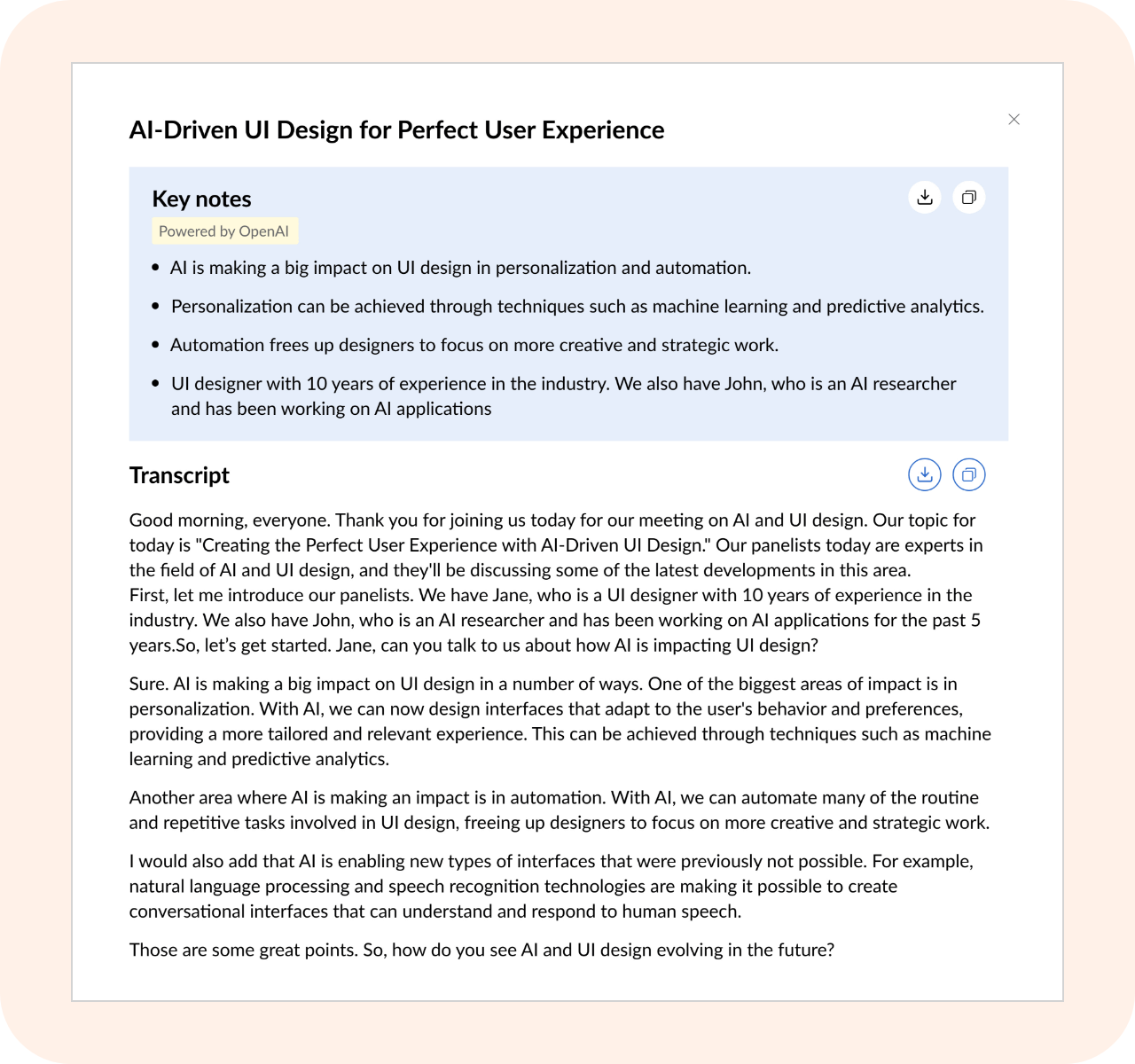Generate key points with the click of a button