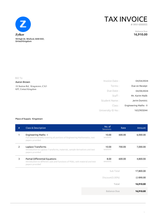 freelance invoice template