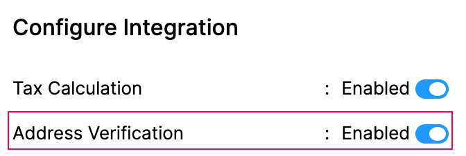 Disable Address Verification
